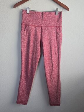 Athleta Salutation Stash Pocket II Leggings Women's Small Heathered Red Softluxe